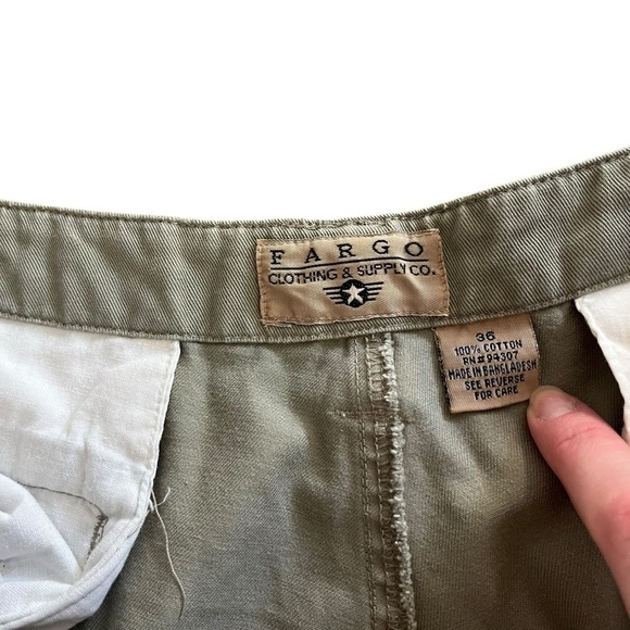 Fargo men’s cargo shorts with pockets size 36 waist utility 100% cotton green - Picture 3 of 10